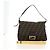 FENDI Zucca Canvas Mamma Baguette Shoulder Bag Black Brown Auth 185309M Marrone Nero - vista 12