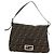 FENDI Zucca Canvas Mamma Baguette Shoulder Bag Black Brown Auth 185309M Marrone Nero - vista 13