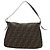 FENDI Zucca Canvas Mamma Baguette Shoulder Bag Black Brown Auth 185309M Marrone Nero - vista 2