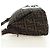 FENDI Zucca Canvas Mamma Baguette Shoulder Bag Black Brown Auth 185309M Marrone Nero - vista 3
