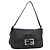 Bolsa de Ombro FENDI Mamma Baguette em Couro Preto Prata Autêntica 187091SAM