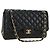 CHANEL Big Matelasse30 Chain Shoulder Bag Lamb Skin Black Gold CC Auth 184946SAV Nero D'oro