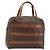 Céline Borsa CELINE Macadam Canvas PVC Pelle Marrone Oro Auth 186813 D'oro