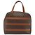 Céline Borsa CELINE Macadam Canvas PVC Pelle Marrone Oro Auth 186813 D'oro - vista 2