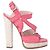 Autre Marque Sandali espadrilles con cinturino alla caviglia in nubuck rosa Casadei