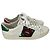 Gucci Ace Baskets en cuir avec application lèvres Blanc Rouge Vert Métallisé