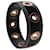 Coach Bracciale in pelle nera con occhielli Nero