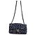 Borsa Chanel Classic Flap blu navy in tessuto Bianco