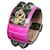 Hermès Collier de Chien Pink Crocodile Leather Gold Cuff Bracelet Golden  - vue 1