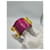 Hermès Collier de Chien Pink Crocodile Leather Gold Cuff Bracelet Golden  - vue 8