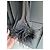 Autre Marque Rixo Mya Langes Schwarzes Kleid mit Federn - Ansicht 5