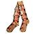 Miu Miu Calcetines altos de cuadros con adornos Fall 2009 Castaño Roja Beige