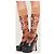 Miu Miu Calcetines altos de cuadros con adornos Fall 2009 Castaño Roja Beige - vista 2