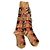Miu Miu Calcetines altos de cuadros con adornos Fall 2009 Castaño Roja Beige - vista 6