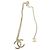 Collar Chanel CC con doble colgante dorado y verde Verde oliva Gold hardware