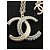 Collar Chanel CC con doble colgante dorado y verde Verde oliva Gold hardware - vista 12