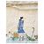 Foulard in seta Moschino Cheap and Chic "Winter Dreams" Olivia Rosa Bianco Blu Beige Verde Porpora Giallo Blu chiaro - vista 10