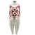 Top de algodón blanco y rojo Free People M