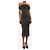 Self portrait Schwarzes Midikleid mit Hotfix-Strasssteinen - Größe UK 8 - Ansicht 3