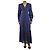 Autre Marque Robe maxi à rayures de dentelle bleu marine - taille S