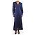 Autre Marque Robe maxi à rayures de dentelle bleu marine - taille S - vue 3