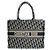 Borsa Book Tote Medium Christian Dior Dior Oblique con ricamo Blu navy