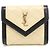 Saint Laurent Tri-Fold Wallet aus beigem Lammleder