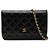 Chanel Black CC gesteppte Caviar Wallet on Chain Schwarz