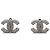 Orecchini Chanel Silver CC Brass Perforated Clip On Argento