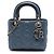 Lady Dior Cannage in agnello iridescente blu mini Blu navy