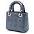 Lady Dior Cannage in agnello iridescente blu mini Blu navy - vista 2
