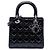 Dior Lady Dior Cannage nero vernice misura Medium
