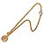 Collana con pendente rotondo Sunburst placcato oro Gold CC Chanel D'oro