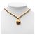 Collana con pendente rotondo Sunburst placcato oro Gold CC Chanel D'oro - vista 6