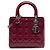 Lady Dior Cannage in vernice rosso, misura Medium Bordò