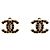 Orecchini Chanel Gold CC placcati oro e strass a clip D'oro