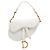 Bolsa Saddle em lona bordada Oblique mini branca da Dior Branco
