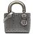 Lady Dior Dior Grigio Mini Satin Cannage con Cristalli Marrone