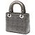 Lady Dior Dior Grigio Mini Satin Cannage con Cristalli Marrone - vista 2