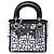 Lady Dior in pelle di vitello liscia nera con mosaico di specchi ricamati Dior Nero