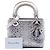 Lady Dior Mini em cetim cinza com detalhes cannage e cristais Dior Marrom - vista 6
