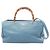 Borsa Gucci Blue Medium Calfskin Bamboo Shopper