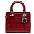 Lady Dior Cannage in vernice rosso, misura Medium Bordò