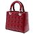 Lady Dior Cannage in vernice rosso, misura Medium Bordò - vista 2