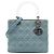 Lady Dior in Blue Denim, Größe Medium, mit Cannage Acrylgriffen Blau