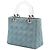 Lady Dior in Blue Denim, Größe Medium, mit Cannage Acrylgriffen Blau - Ansicht 2