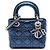 Lady Dior mini in agnello metallizzato blu con effetto cannage Blu navy