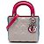 Dior Mini Lady Dior Cannage aus dreifarbigem braunem Lammleder Beige