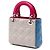Dior Mini Lady Dior Cannage aus dreifarbigem braunem Lammleder Beige - Ansicht 2