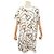 Hermès NUEVO VESTIDO MAXI HERMES EFECTO KALEIDOSCOPE 36 JERSEY DE ALGODÓN BLANCO NATURAL